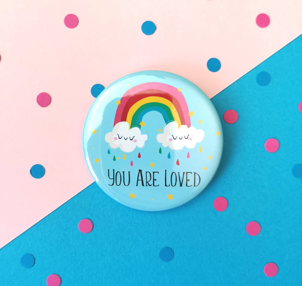 Thinking of You Card and Pocket Mirror Gift Badges Chibi Chi Designs 