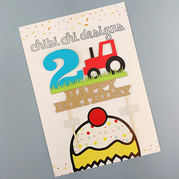 Tractor Cake Topper Cake Toppers ChibiChiDesign 